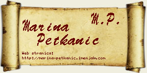 Marina Petkanić vizit kartica